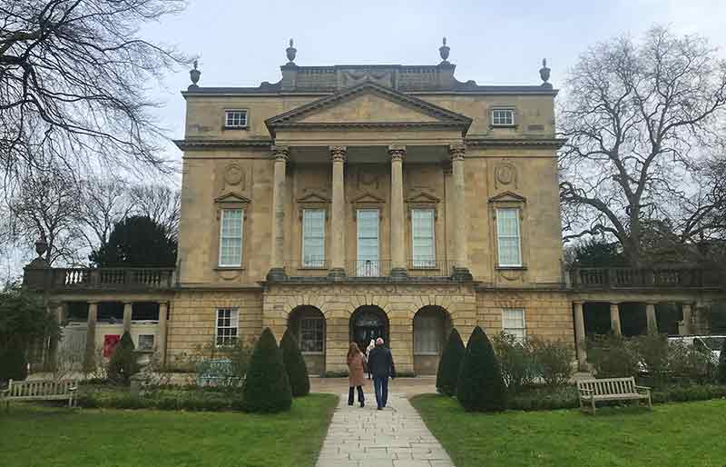 The Neo-classical Georgian facade and entrance.
